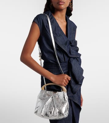 Henkeltasche Crisp Mini aus Metallic-Leder | Dries Van Noten
