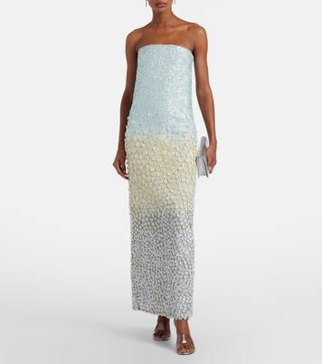 Embellished silk bustier dress | Là Fuori