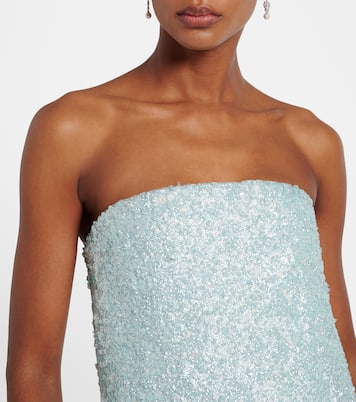 Embellished silk bustier dress | Là Fuori