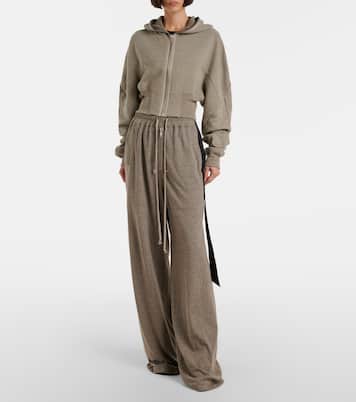 Cropped cotton-blend jersey hoodie | Rick Owens