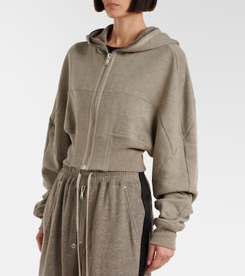 Cropped cotton-blend jersey hoodie | Rick Owens