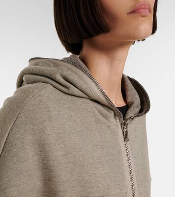 Cropped cotton-blend jersey hoodie | Rick Owens