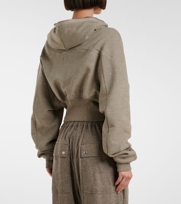 Cropped cotton-blend jersey hoodie | Rick Owens