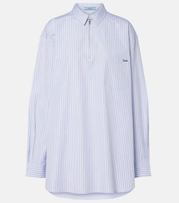 Camisa oversized de algodón a rayas | Prada