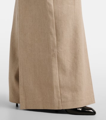Linen and cotton canvas wide-leg pants | Elie Saab