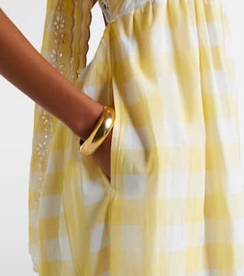 Robe midi en coton à carreaux et broderie | Juliet Dunn