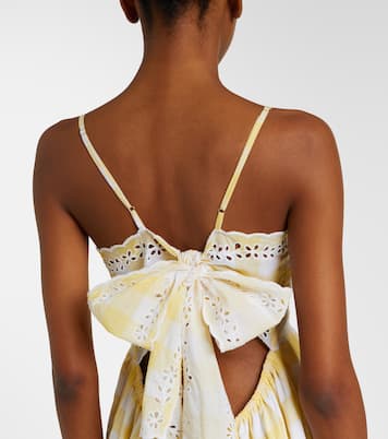 Robe midi en coton à carreaux et broderie | Juliet Dunn