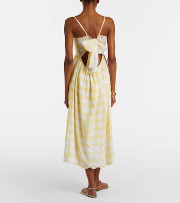 Robe midi en coton à carreaux et broderie | Juliet Dunn