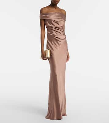 Bardot off-shoulder silk charmeuse gown | The Sei