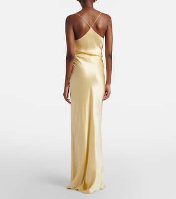 Draped silk satin gown | The Sei