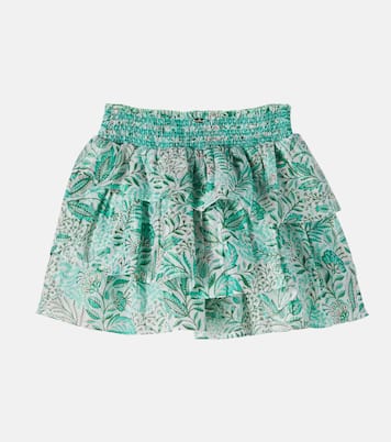 Lilas printed ruffled cotton-blend skirt | Poupette St Barth Kids