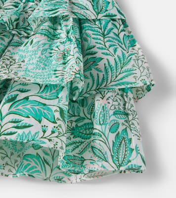 Lilas printed ruffled cotton-blend skirt | Poupette St Barth Kids