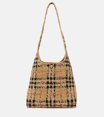 Burberry Check Medium raffia tote bag | Burberry