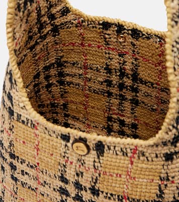 Burberry Check Medium raffia tote bag | Burberry