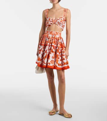 Majolica cotton poplin miniskirt | Dolce&Gabbana