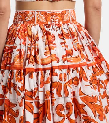 Majolica cotton poplin miniskirt | Dolce&Gabbana