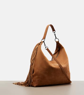 Le City Medium suede shoulder bag | Balenciaga