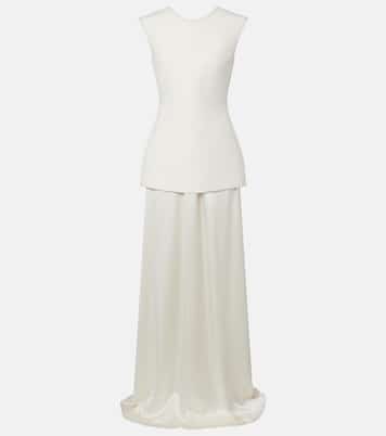 Silk-trimmed wool-blend gown | Róhe