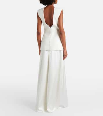 Silk-trimmed wool-blend gown | Róhe