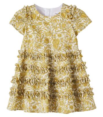 Baby floral ruffled cotton poplin dress | Versace Kids