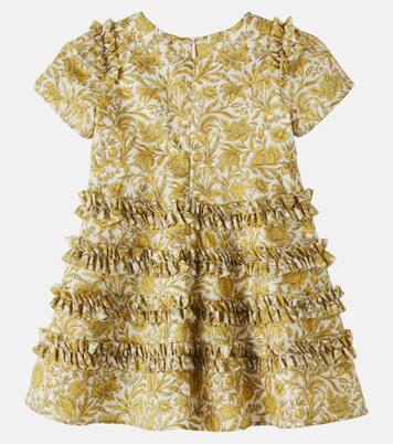 Baby floral ruffled cotton poplin dress | Versace Kids