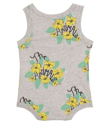 Bébé – Body Turtle en coton à fleurs | The Animals Observatory