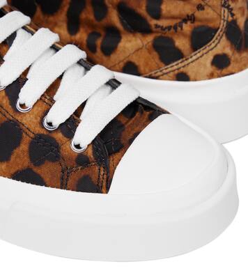 Portofino leopard-print canvas sneakers | Dolce&Gabbana Kids
