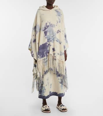 Poncho de cachemir tie-dye con capucha | Chloé