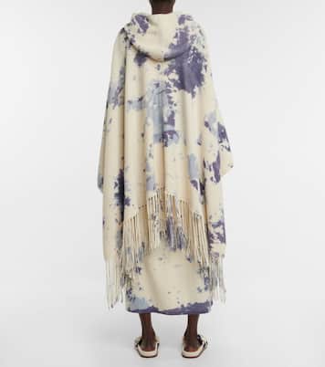 Poncho de cachemir tie-dye con capucha | Chloé