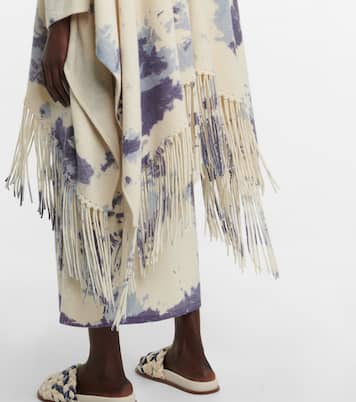 Poncho de cachemir tie-dye con capucha | Chloé