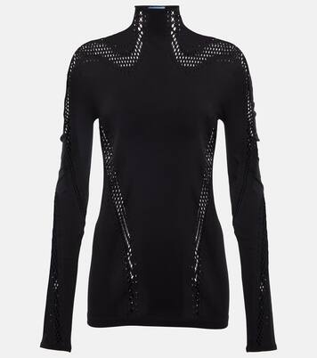 Open-knit high-neck mesh top | Mugler
