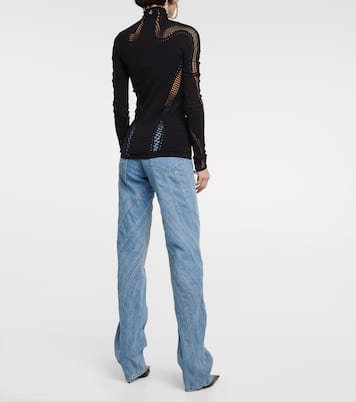 Open-knit high-neck mesh top | Mugler