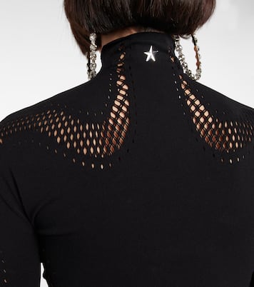 Open-knit high-neck mesh top | Mugler