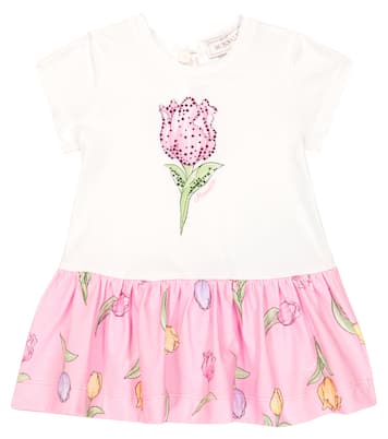 Baby embellished floral cotton-blend dress | Monnalisa