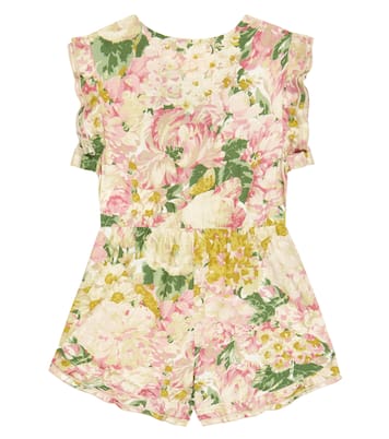 Squirrel floral cotton playsuit | The Animals Observatory