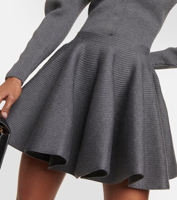 Mini-jupe en laine mélangée | Alaïa