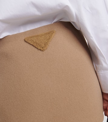 Minifalda de lana de tiro bajo | Prada