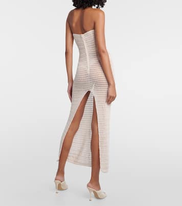 Robe midi en crochet de coton et lin mélangés | Magda Butrym