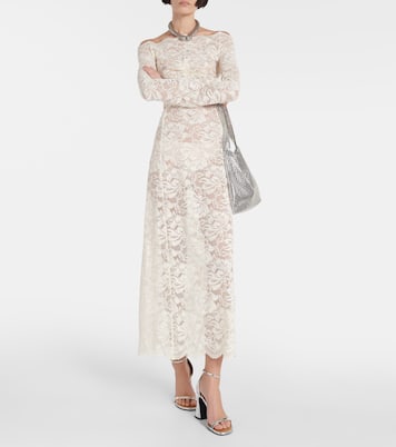 Off-shoulder lace maxi dress | Rabanne