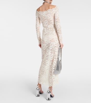Off-shoulder lace maxi dress | Rabanne