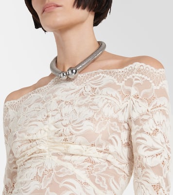 Off-shoulder lace maxi dress | Rabanne