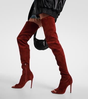 Amanda 105 suede over-the-knee boots | Paris Texas
