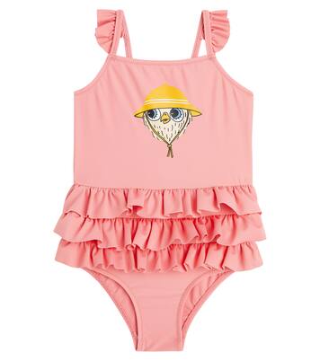 Printed ruffle-trimmed swimsuit | Mini Rodini