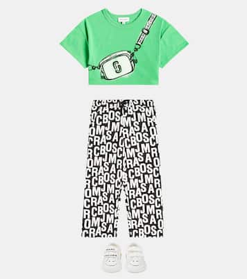 로고 코튼 블렌드 스웨트팬츠 | Marc Jacobs Kids