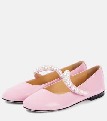 Sirene faux pearl leather Mary Jane flats | Mach & Mach