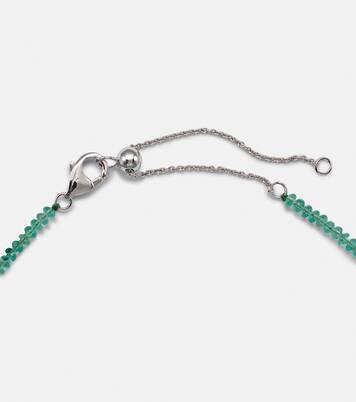 18kt gold necklace with emerald and diamonds | Kamyen