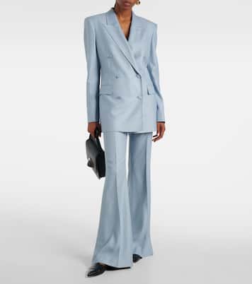 High-Rise-Schlaghose Rhein aus Seide und Wolle | Gabriela Hearst