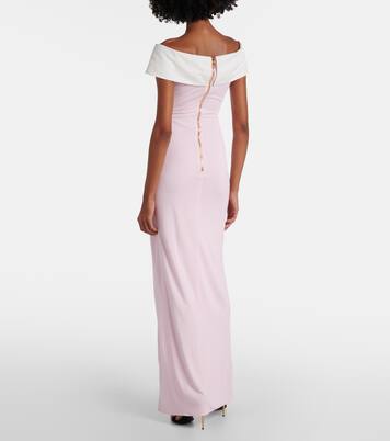 Robe longue à encolure bardot | Balmain