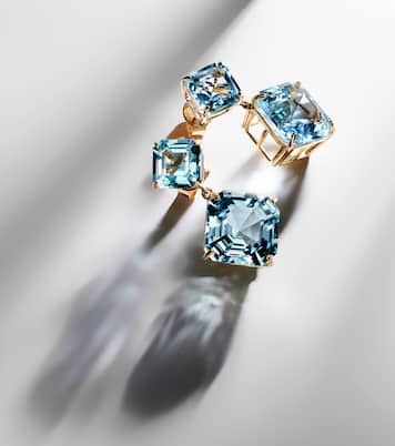 14kt gold drop earrings with topazes | Mateo