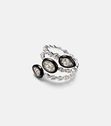Saturn 18kt white gold ring with diamonds  | Kamyen
